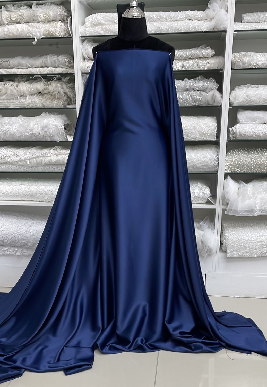 [ 25203 ] MILANO Satin Stretch-Lux-150cm-111-NAVY per Meter