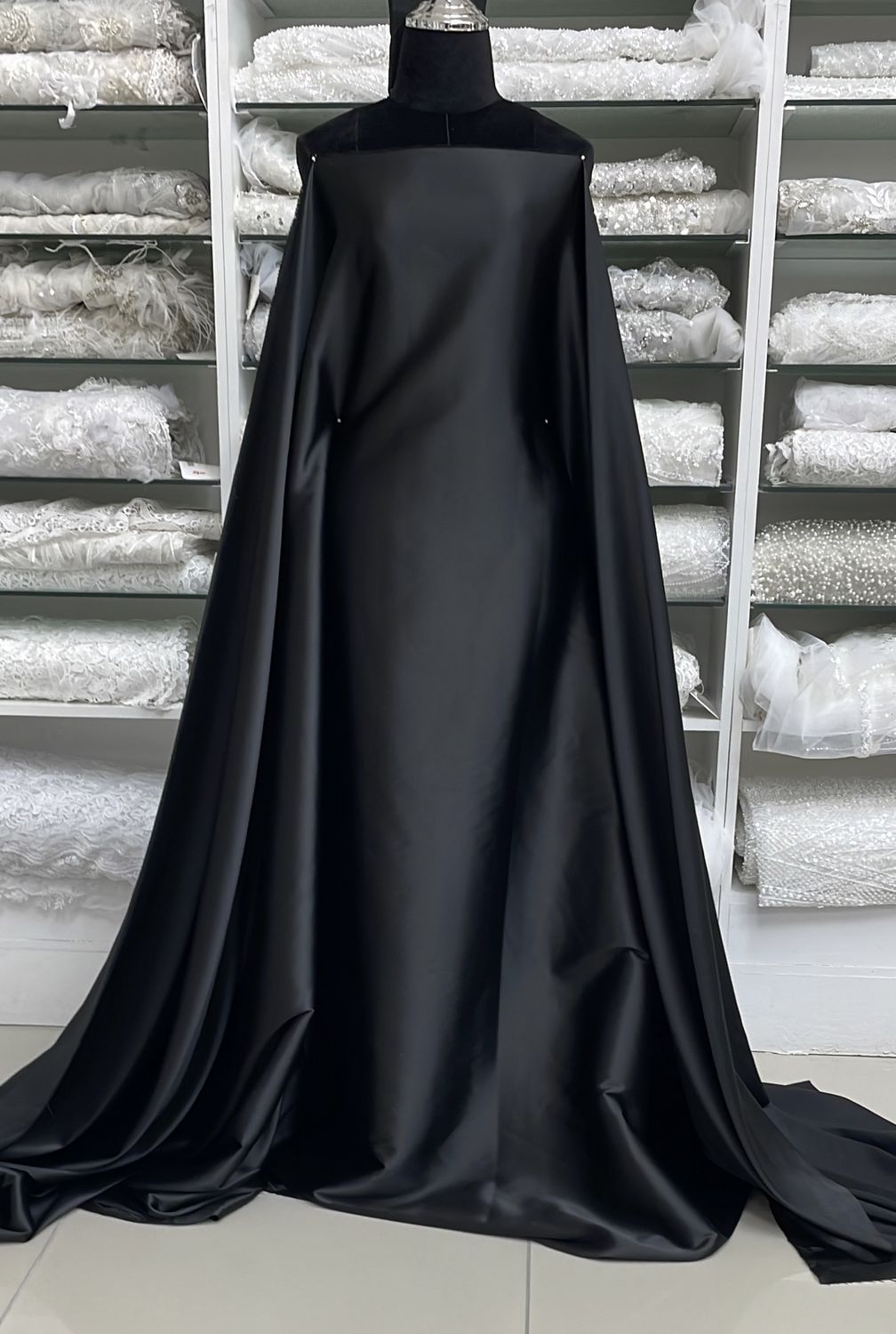 [ 25214 ] MILANO Satin Stretch-Lux-150cm-122-BLACK per Meter