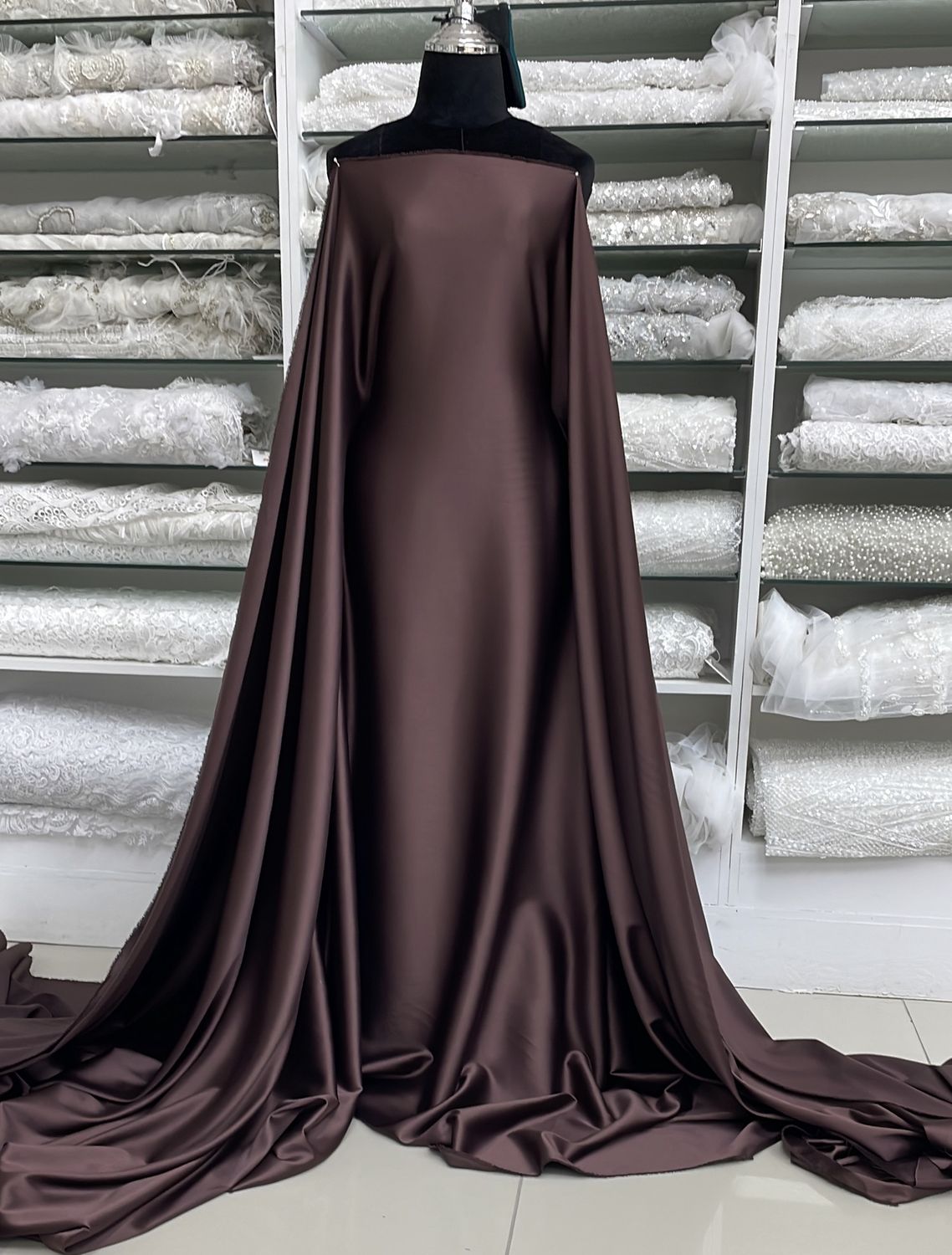 [ 25194 ] MILANO Satin Stretch-Lux-150cm-102-BROWN per Meter