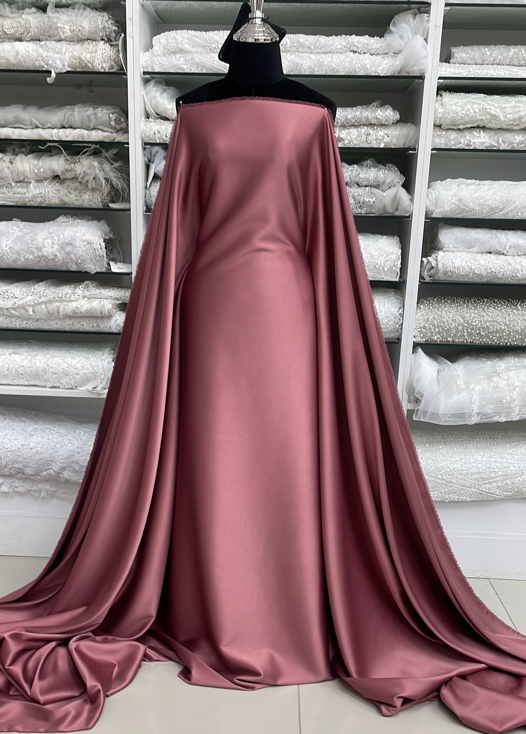 [ 24689 ] MILANO Satin Stretch-Lux-RU-150-20-Dusty Pink per Meter