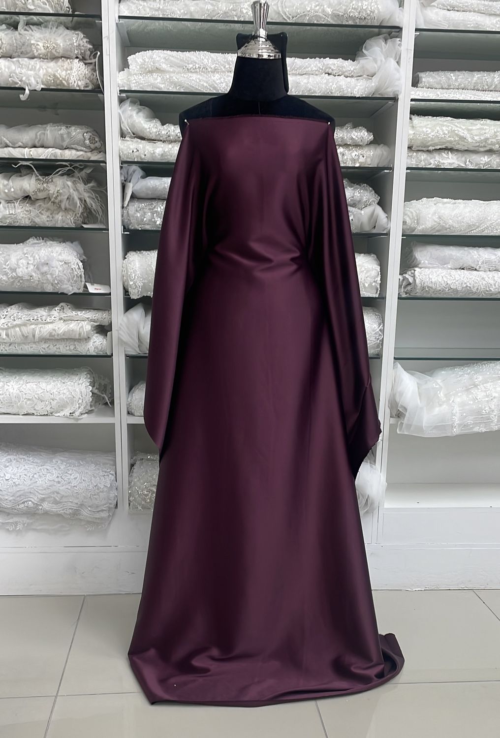 [ 25195 ] MILANO Satin Stretch-Lux-150cm-103-AUBERGINE per Meter
