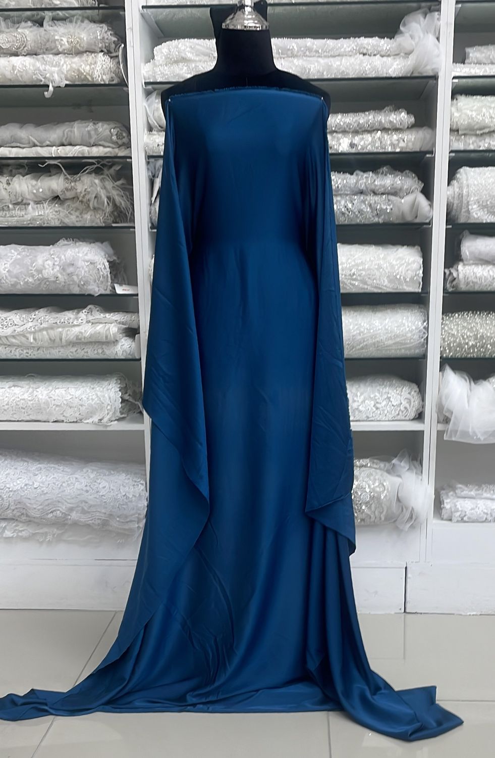 [ 23516 ] SSA-Satin Stretch ARMANI PD-150-PETROL-51 per Meter