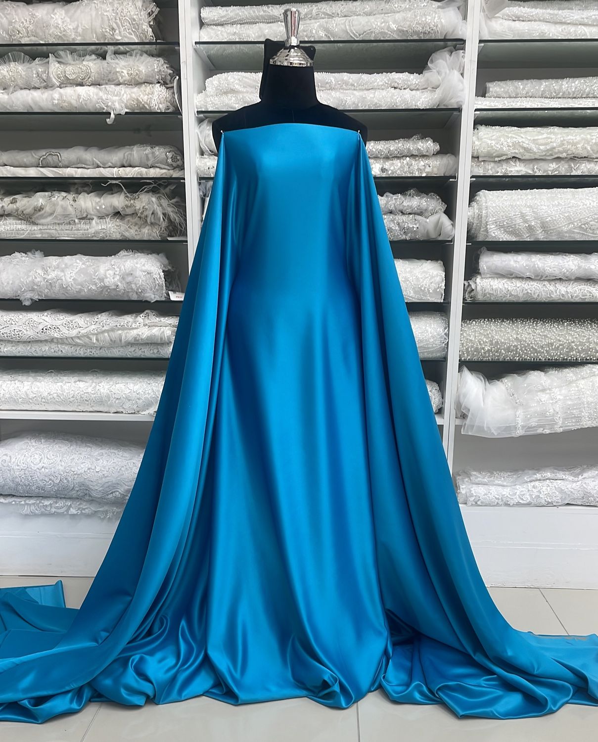 [ VMS-PO-20042-12 ] ValentinoMattSatin-150-LIGHT TEAL per Meter