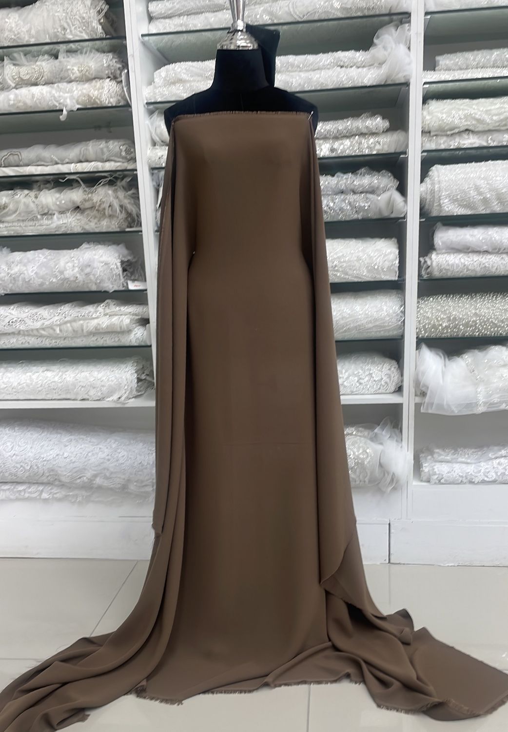 [ CRS-BI-30224-16 ] Crepe Shangai - 145 - Chocolate per Meter