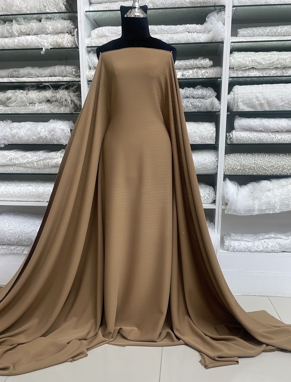 [ CCT-SA-4403-200 ] Crepe Italian Cady Trocadero - Brown per Meter
