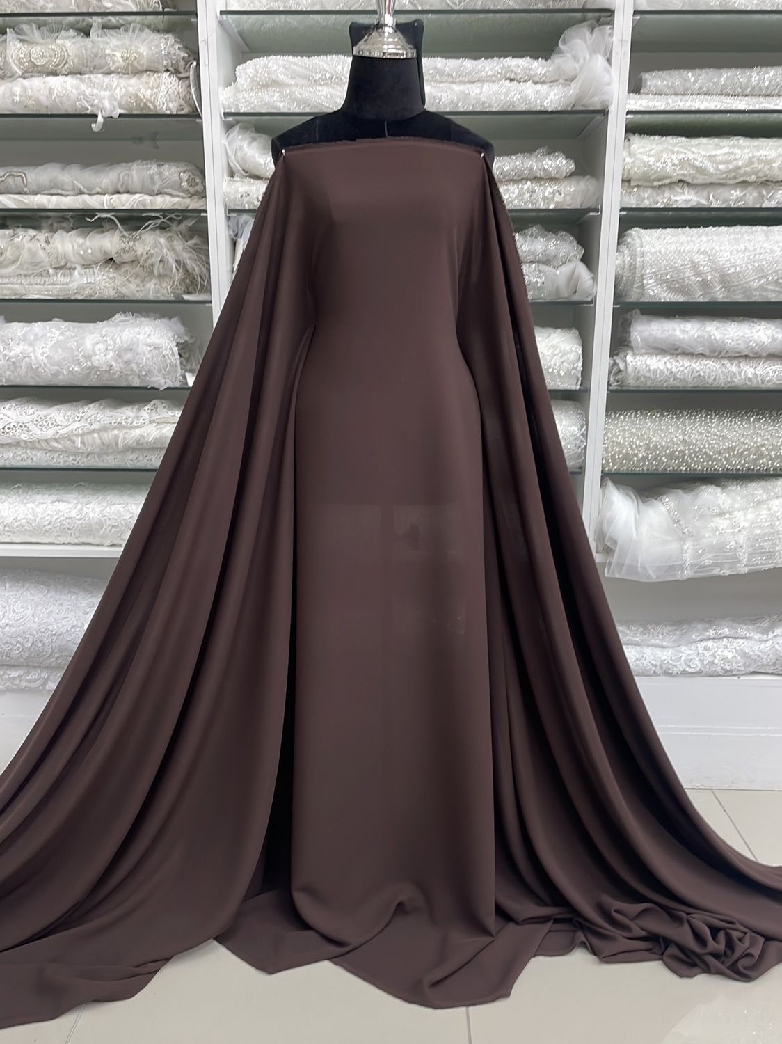 [ CRBS-NO-S06-002 ] Crepe Bohemia Suiting - 150W - Brown per Meter
