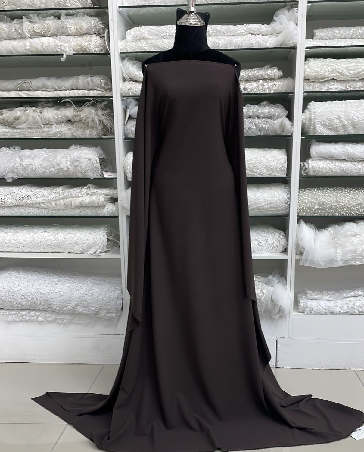 [ SUD-BI-27007-13 ] SuitingDalvicPoly62Ra33Sp5-144-Brown per Meter