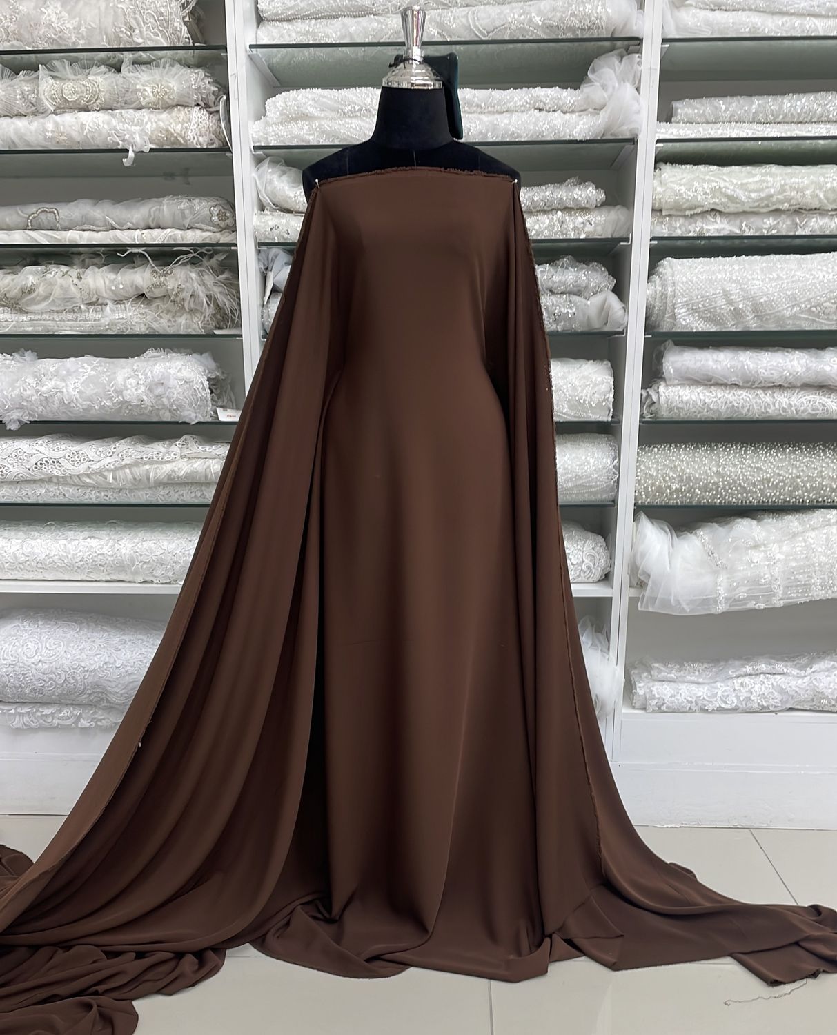 [ 15204 ] Crepe Victoria/150cm/5g/Coffee Brown per Meter