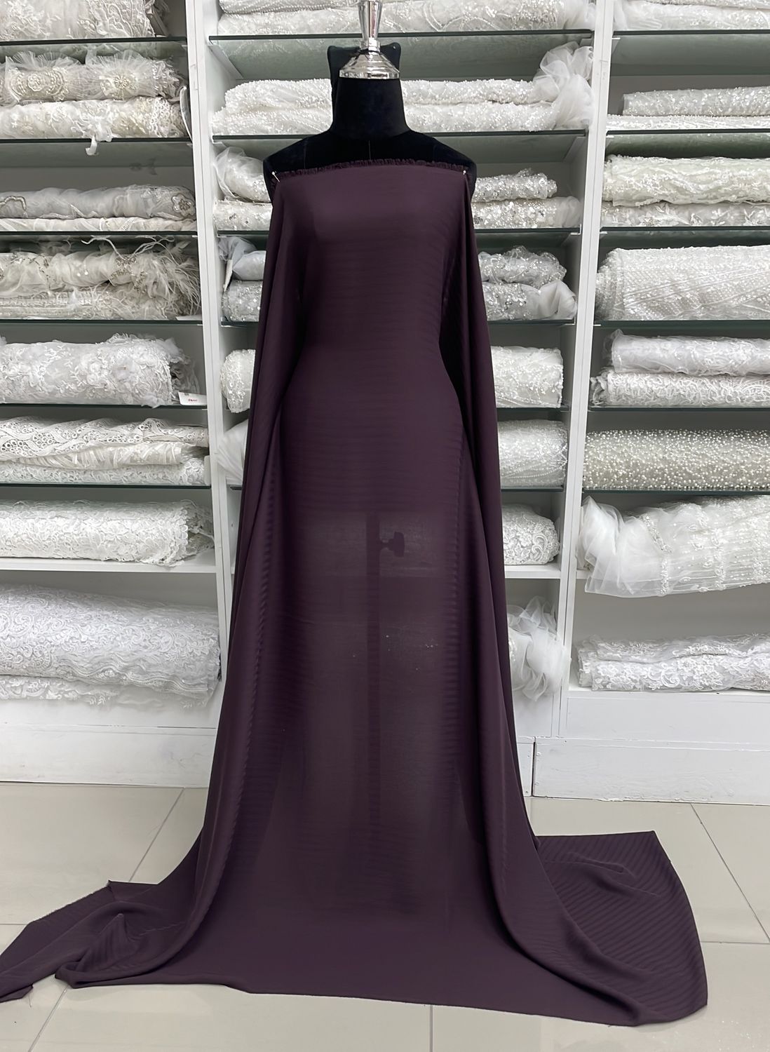 [ CCT-SA-4403-400 ] Crepe Italian Cady Trocadero - Maroon per Meter