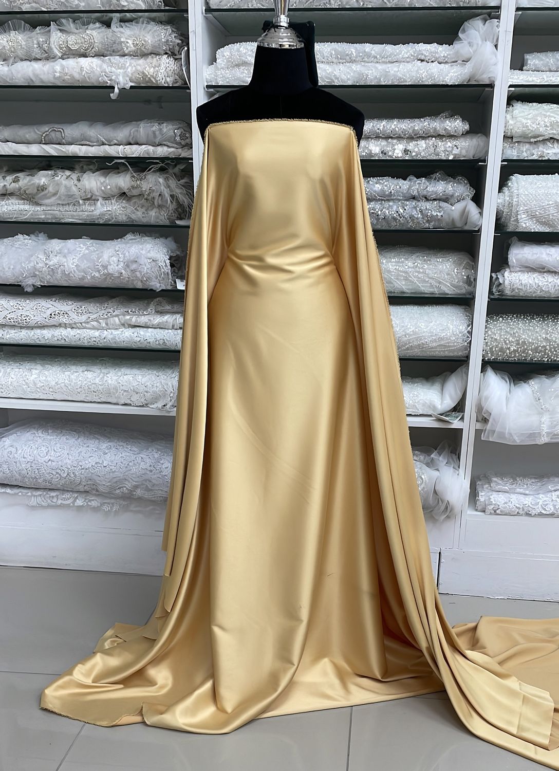 [ 19506 ] Satin Duchess Stretch/150/5g/GOLD per Meter