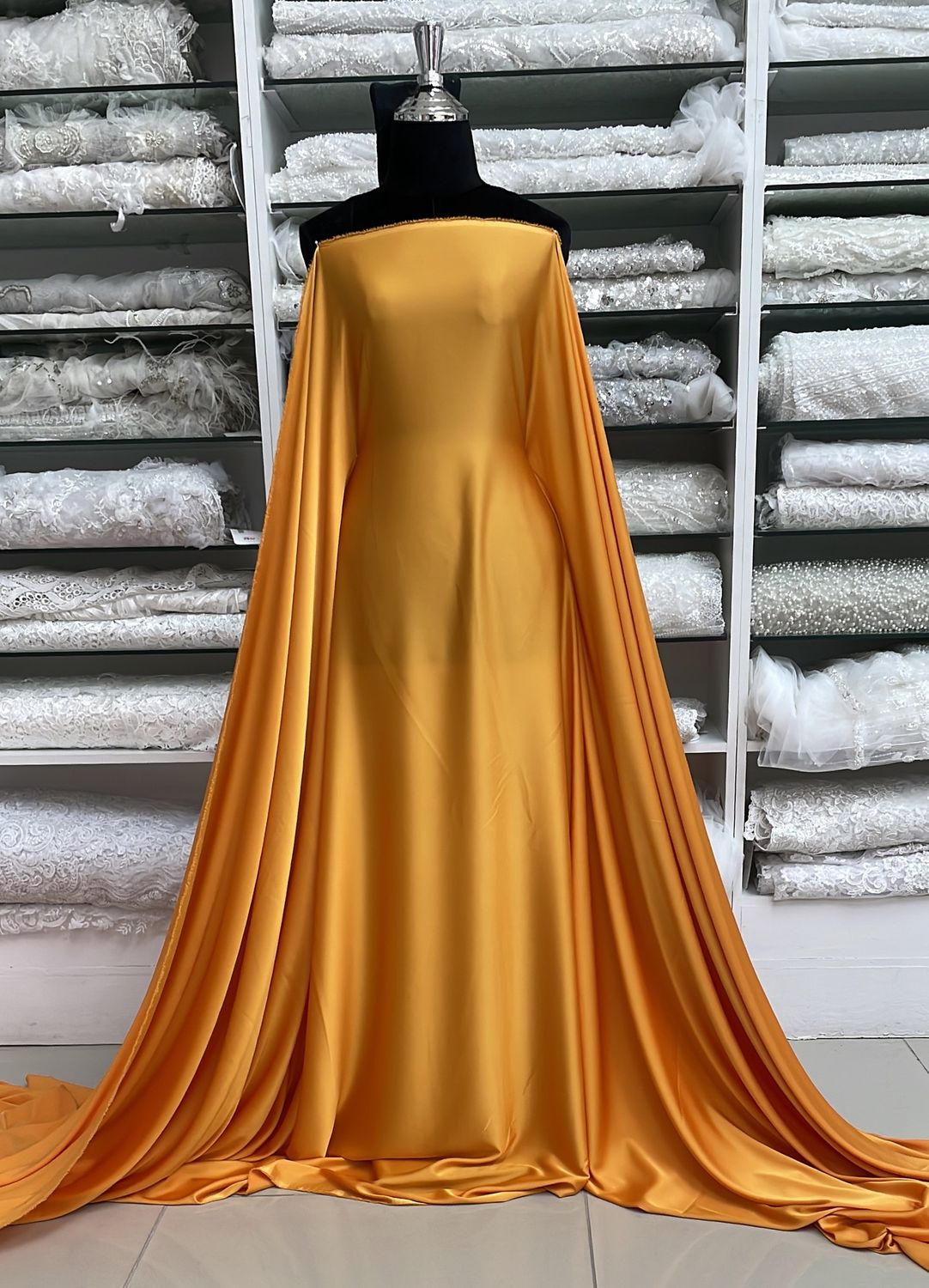 [ 24631 ] Armani Satin-150-01-Amber Orange per Meter