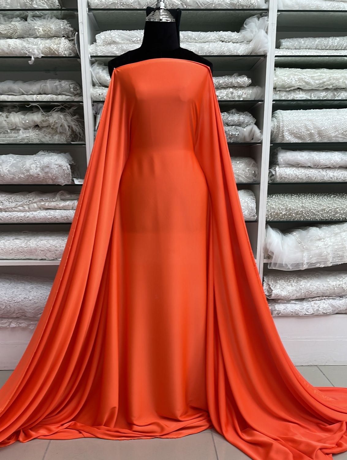 [ 25308 ] Armani Satin-150-536-Cherry Tomato Neo Orange per Meter