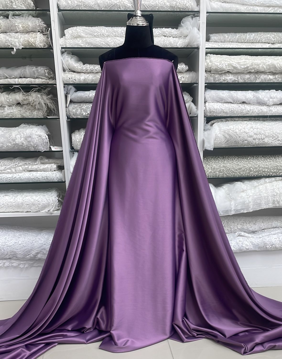[ 24683 ] MILANO Satin Stretch-Lux-RU-150-15 Purple ink per Meter