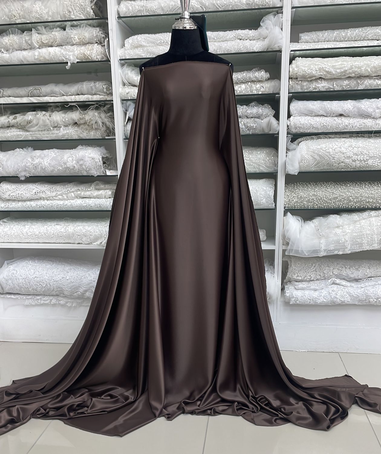 [ CSB-GG-1210-9 ] Crepe Satin Back - 150W - Chocolate per Meter
