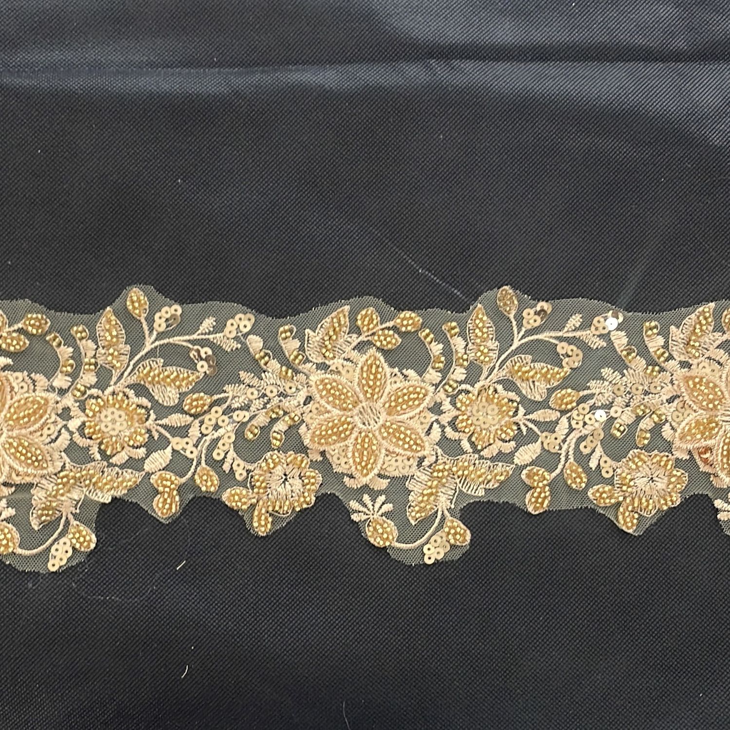 [ 23354 ] Lace Braid Beaded-LABB-12cm-GOLD-04 per Meter