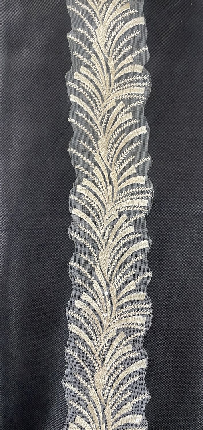 [ 23366 ] Lace Braid Beaded-LABB-12cm-GOLD-10 per Meter