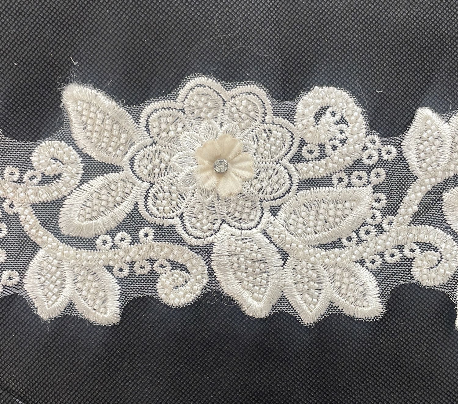 [ 23367 ] Lace Braid Beaded-LABB-10cm-CHAMPAGNE-02 per Meter