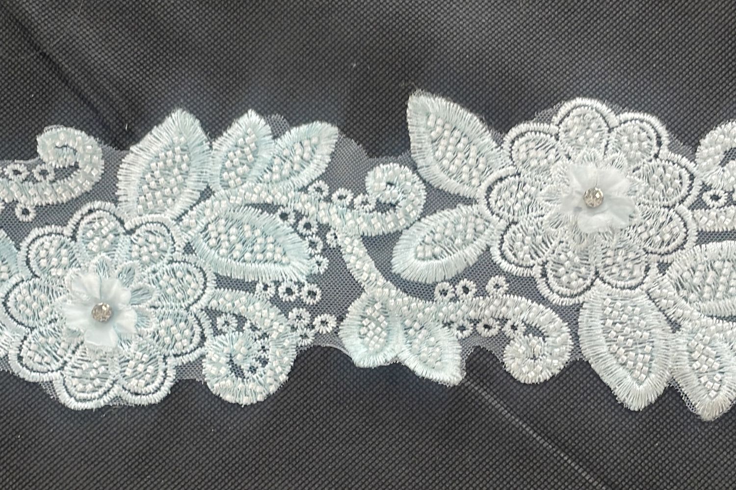 [ 23368 ] Lace Braid Beaded-LABB-10cm-BLUE-07 per Meter