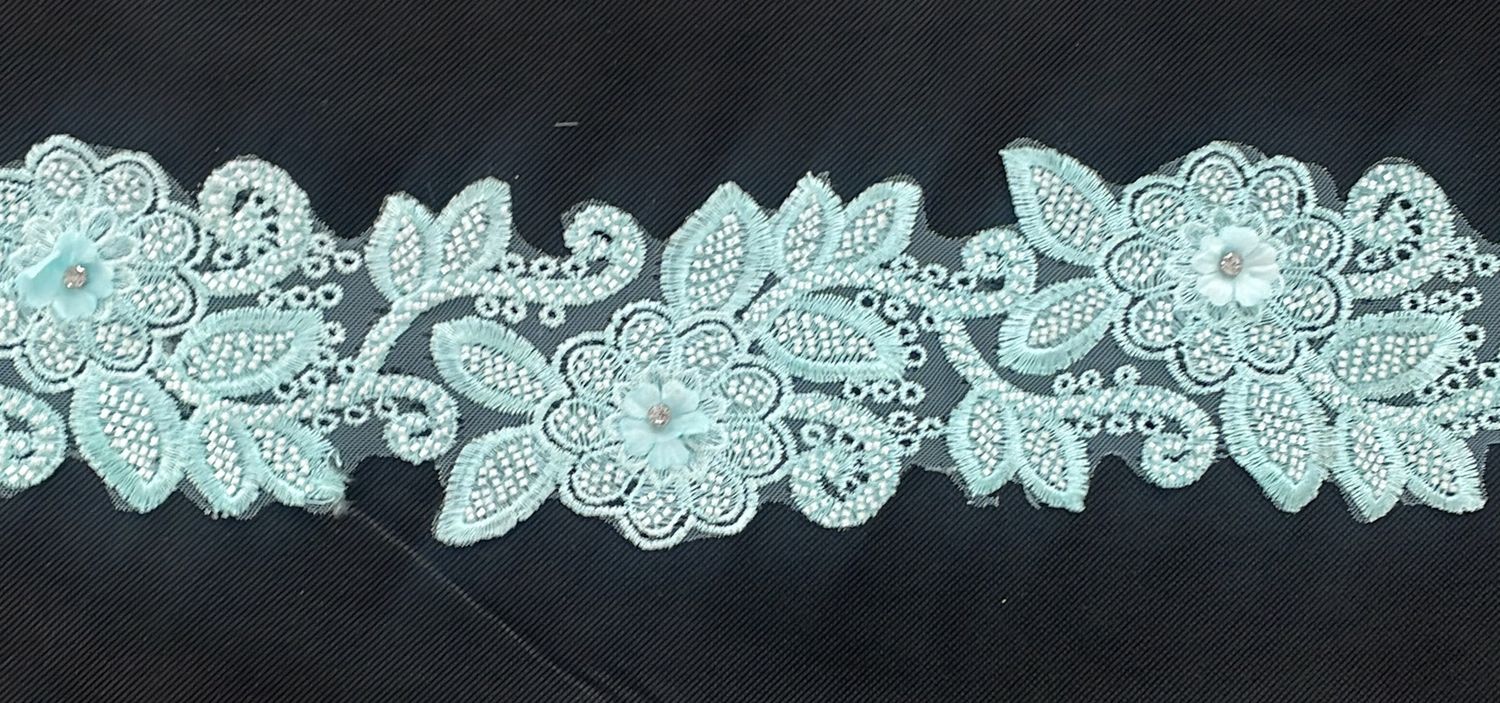 [ 23371 ] Lace Braid Beaded-LABB-10cm-MINT-11 per Meter
