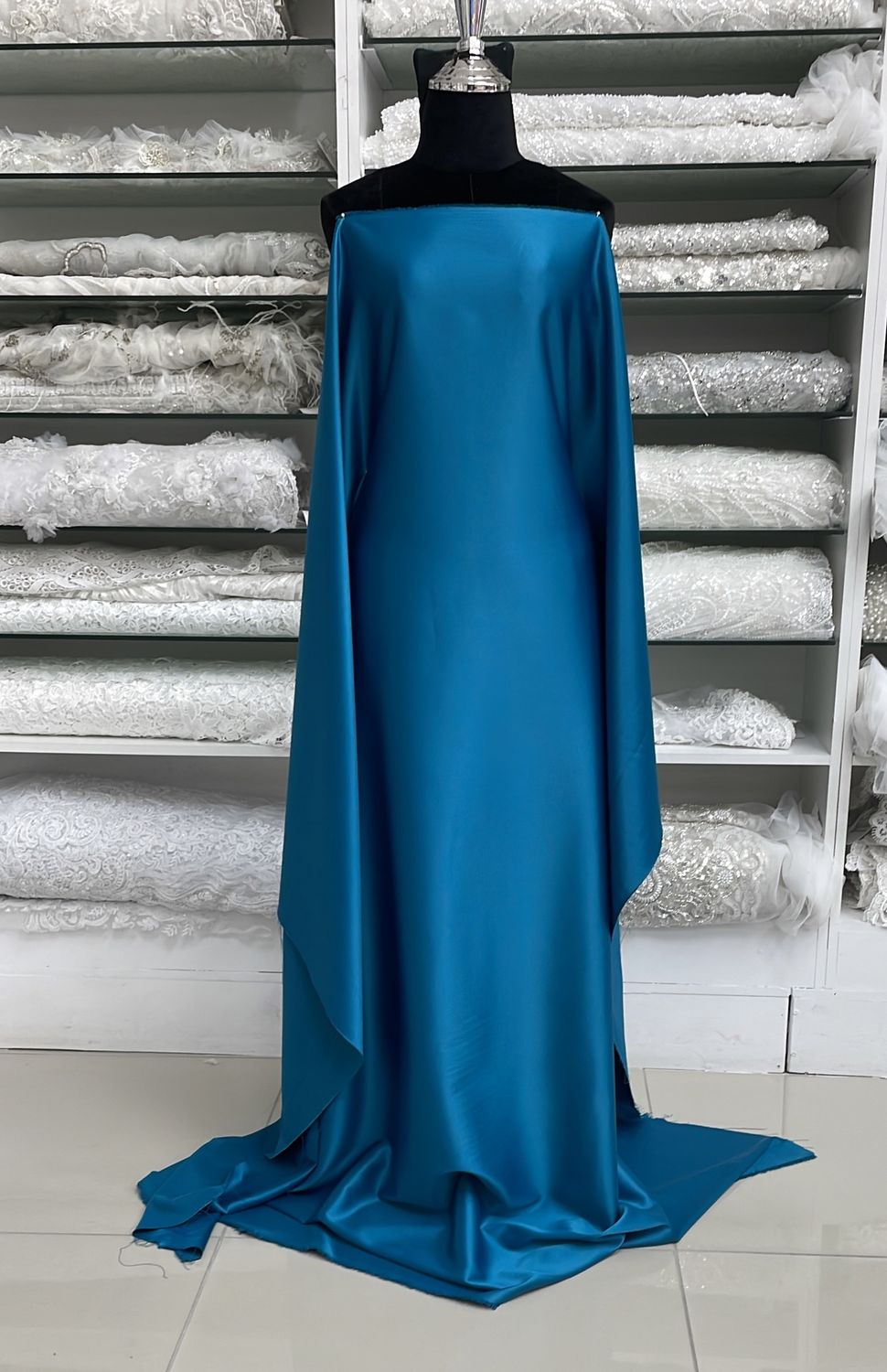 [ 19500 ] Satin Duchess Stretch/150/5g/SAPPHIRE BLUE per Meter