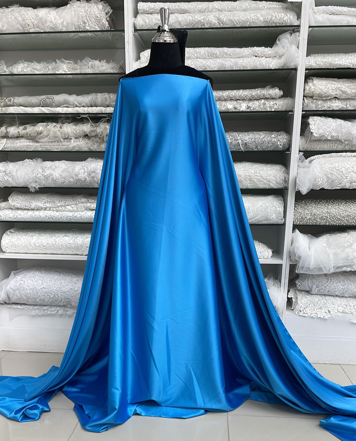 [ 19499 ] Satin Duchess Stretch/150/5g/TURQ per Meter