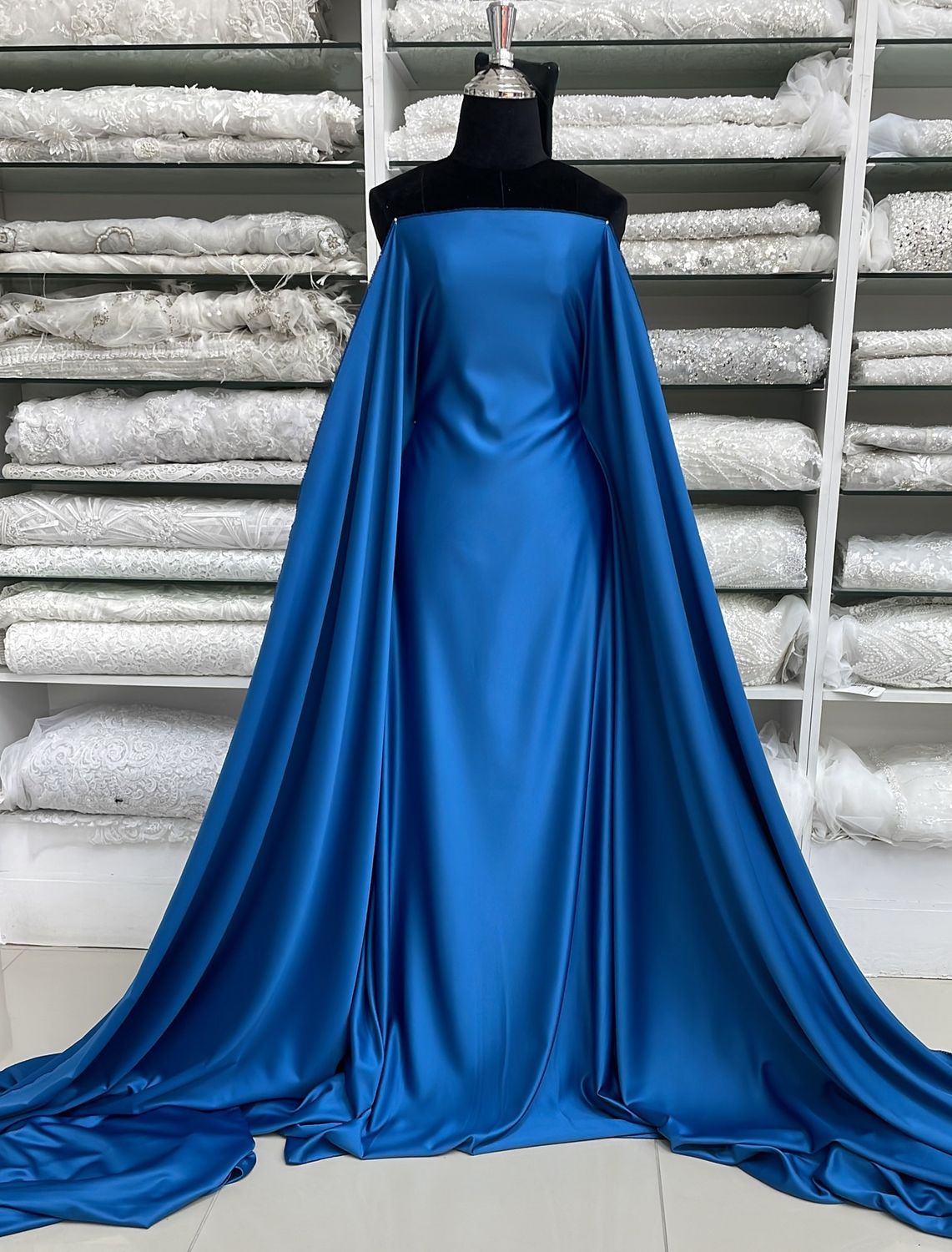 [ 23440 ] Satin Moroccan N/S 147gsm-145-BLUE SAPPHIRE-01 per Meter