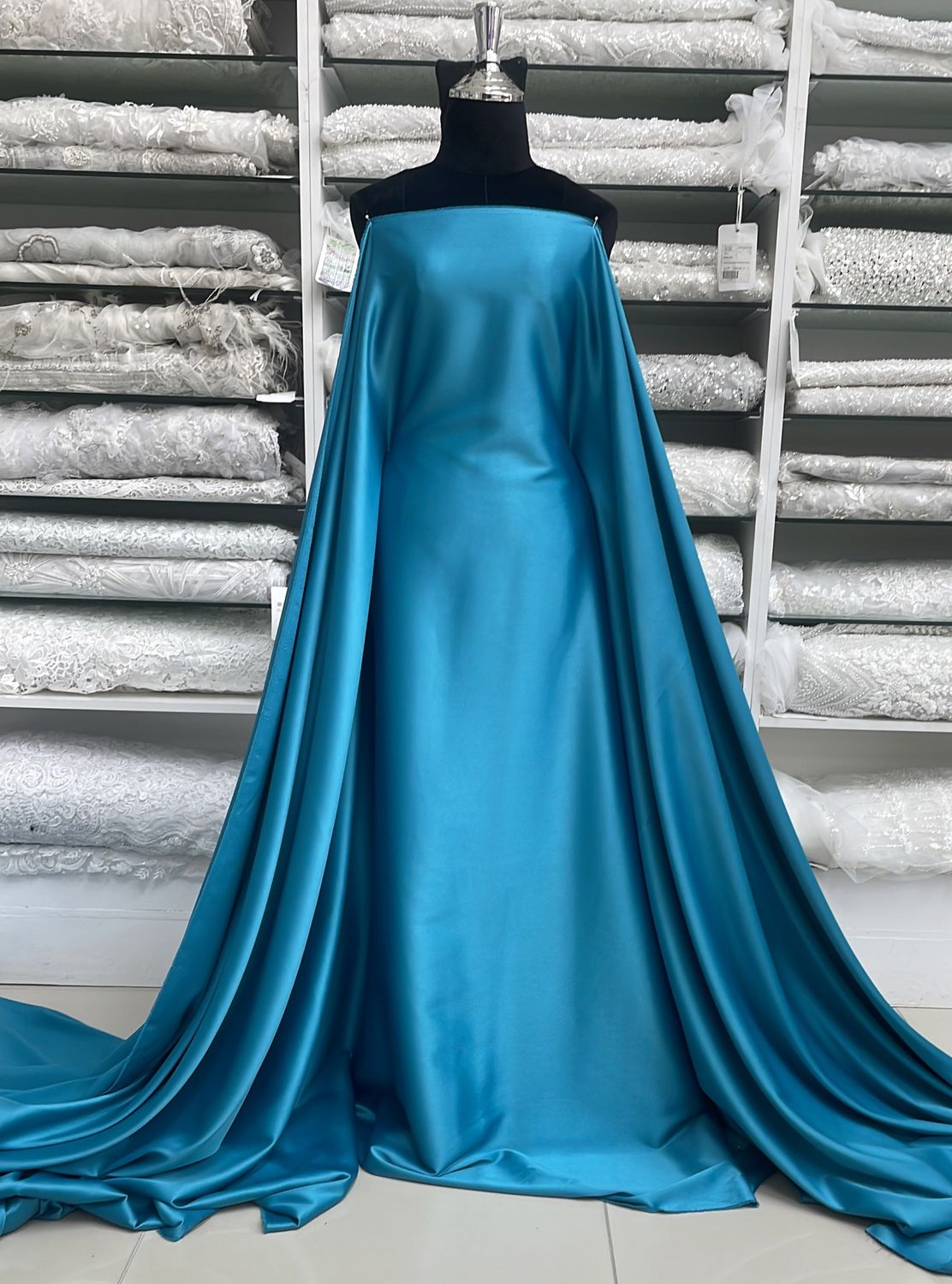 [ 25197 ] MILANO Satin Stretch-Lux-150cm-105-MARINE BLUE per Meter