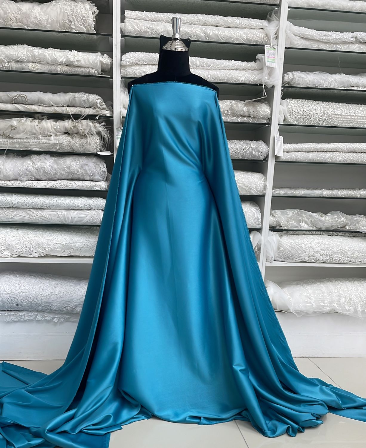 [ 24697 ] MILANO Satin Stretch-Lux-RU-150-28-Sea Green per Meter