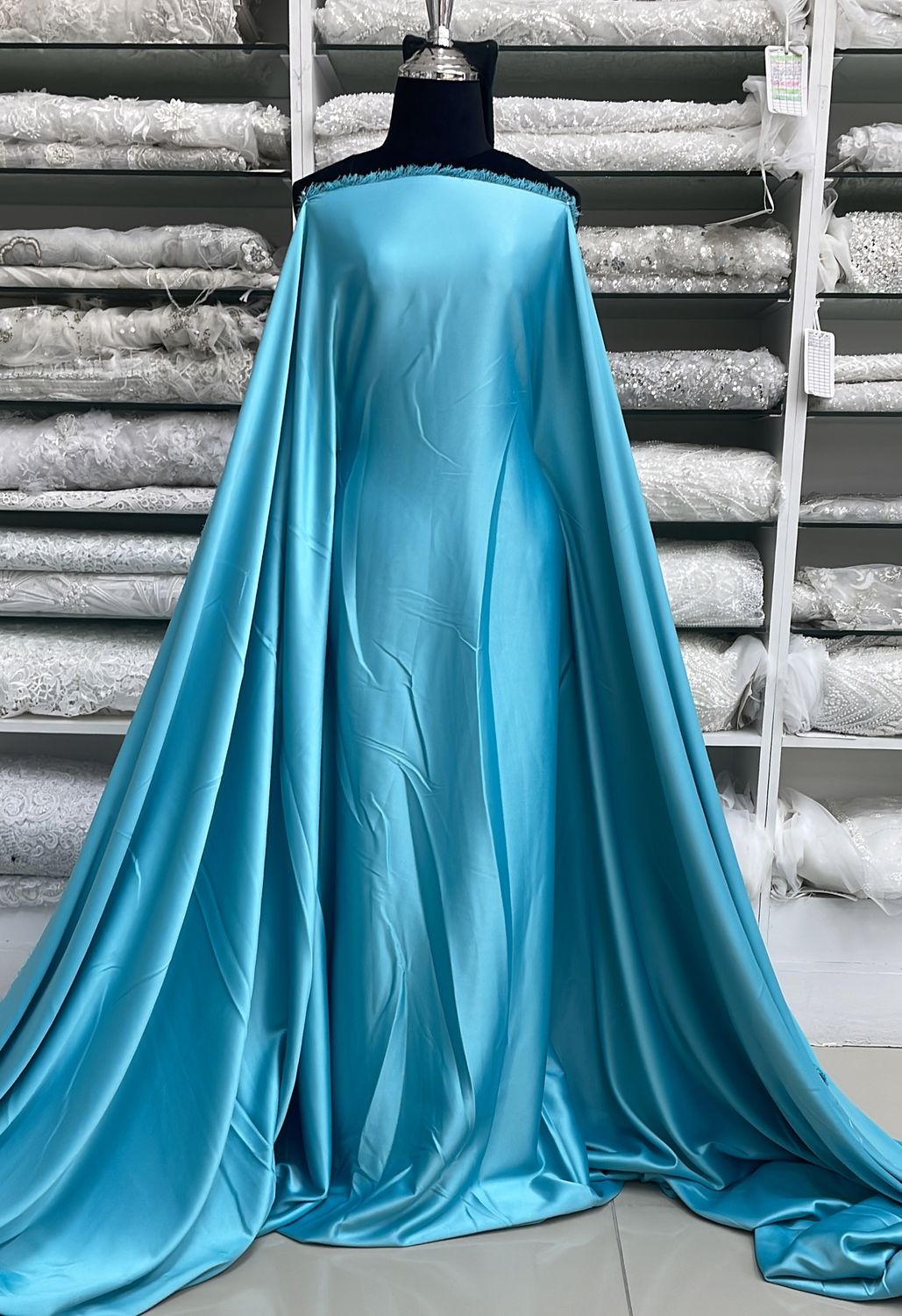 [ 25204 ] MILANO Satin Stretch-Lux-150cm-112-TIFFANY BLUE per Meter
