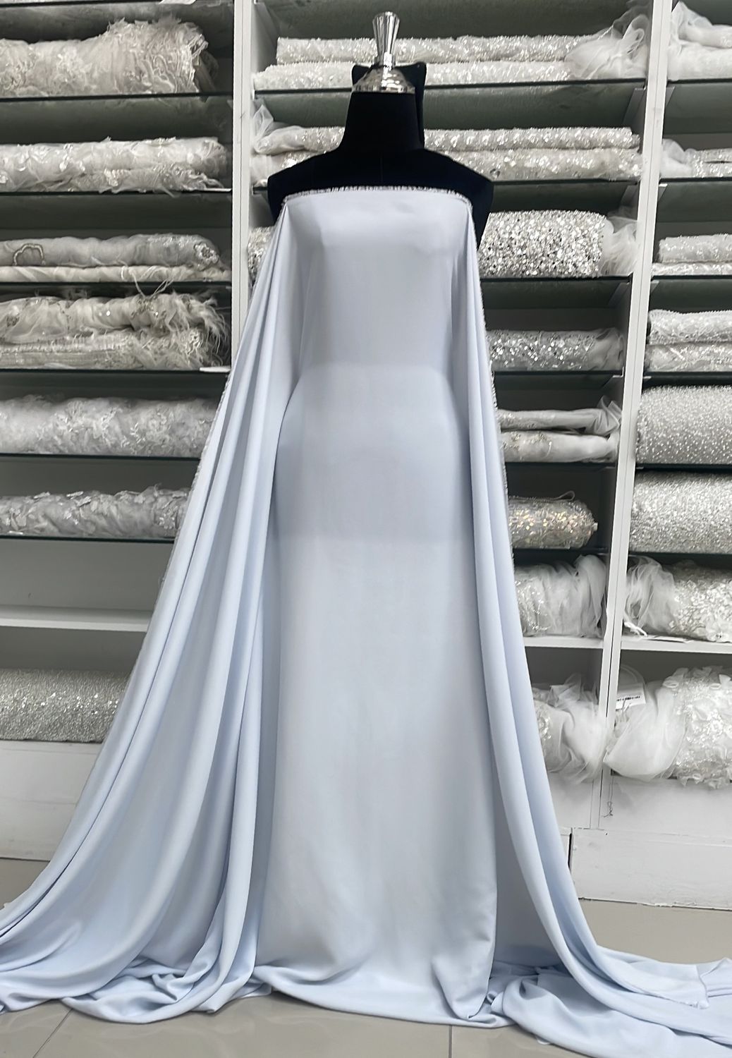 [ SGG-PO-12B-09 ] Satin Georgette 150-Sky per Meter