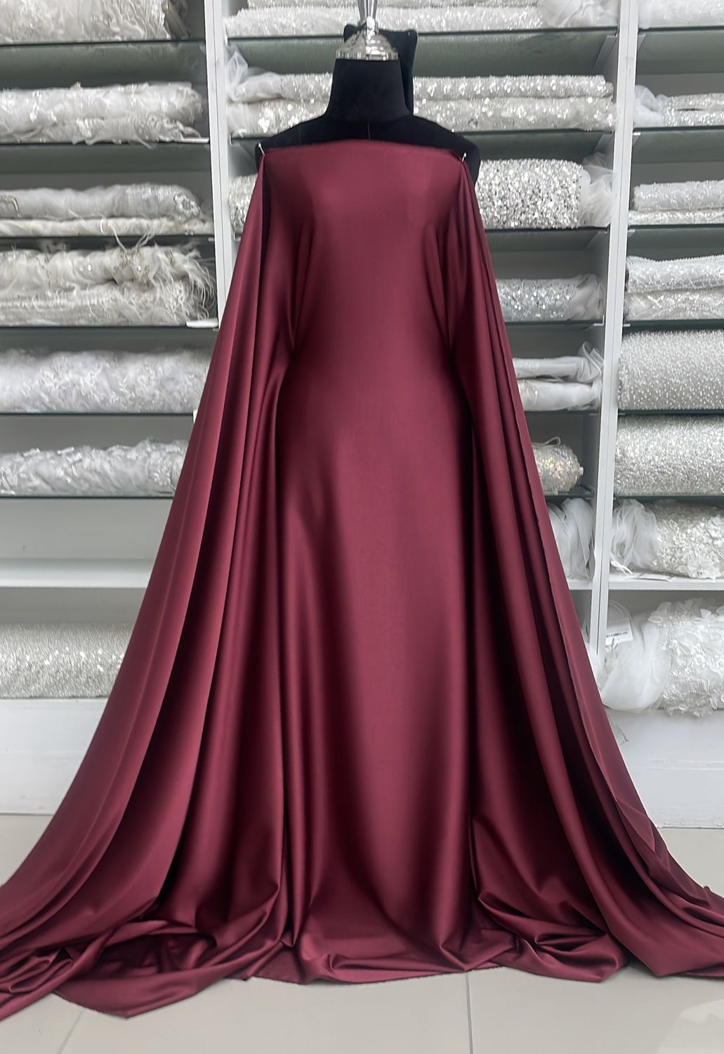 Crepe [ 17808 ] Crepe Crispy Plain Dyed/150cm/5g/WINE Col 45 - per Meter
