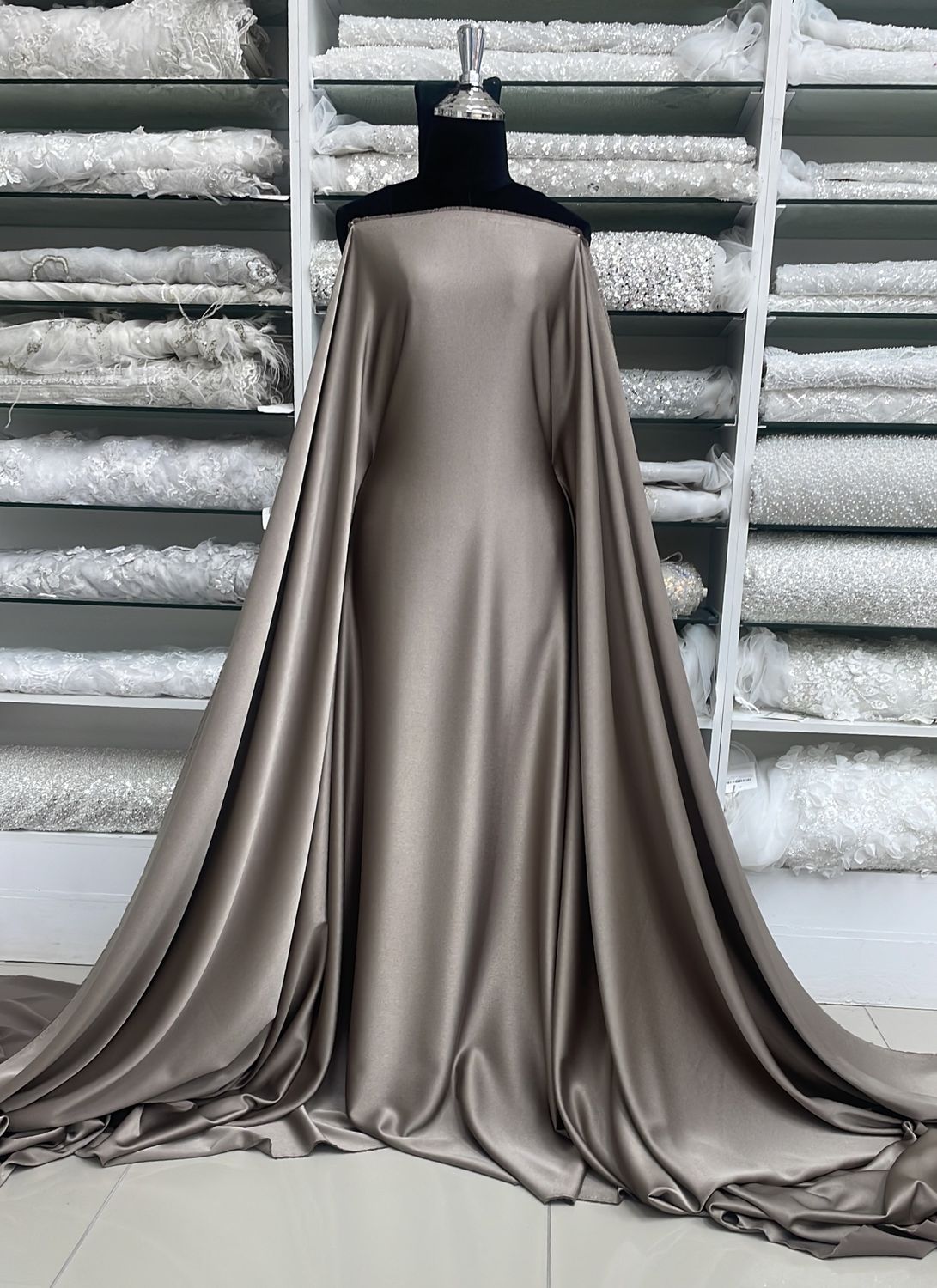 Crepe [ 16758 ] Crepe Crispy Plain Dyed/150cm/5g/TAUPE Col 7 - per Meter