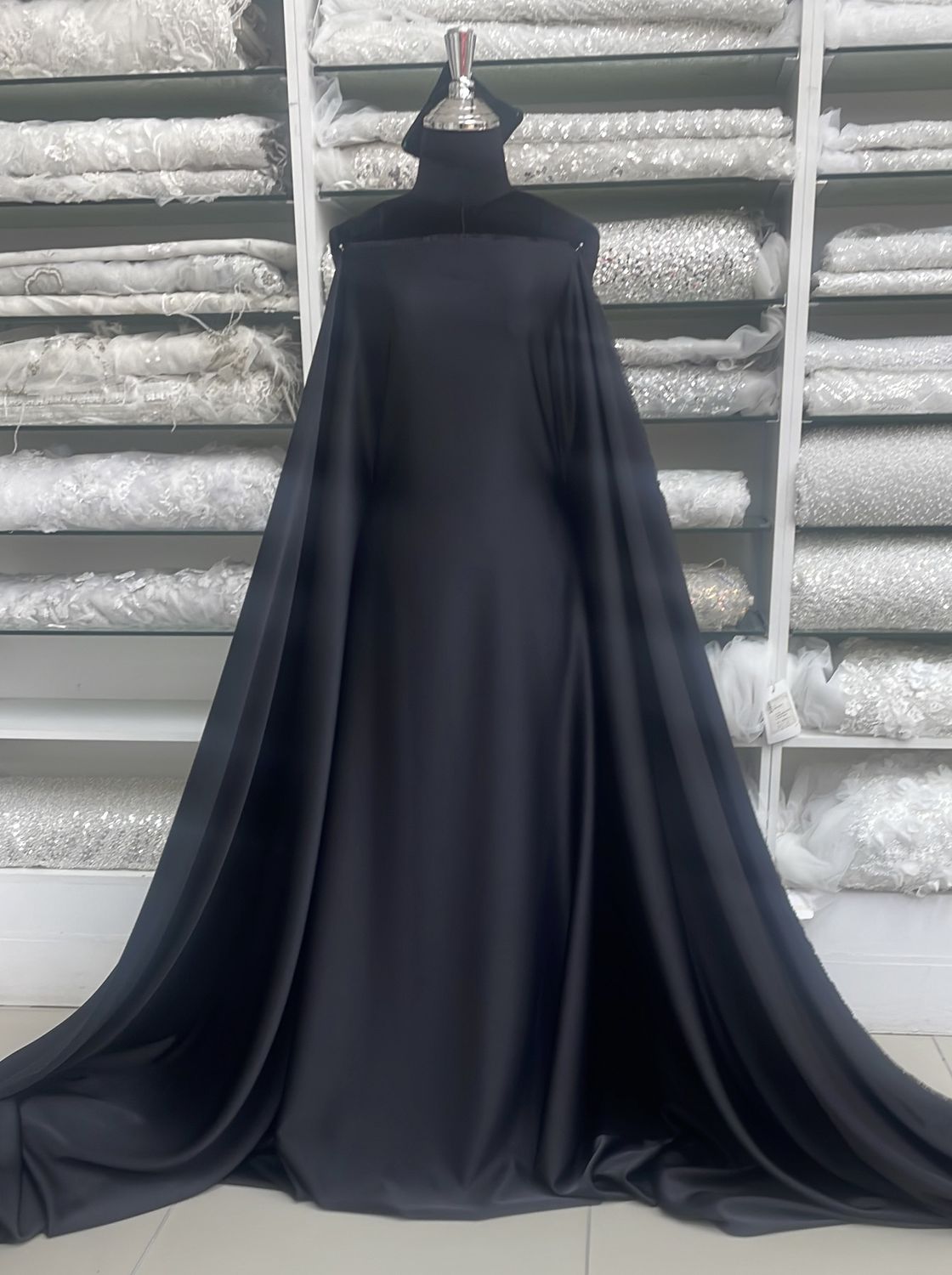 Crepe [ 17811 ] Crepe Crispy Plain Dyed/150cm/5g/BLACK Col 12 - per Meter