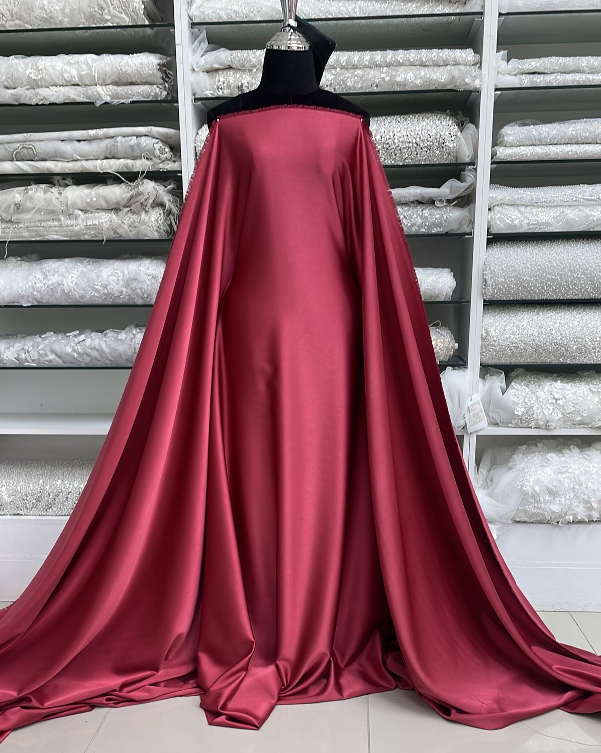 Crepe [ 17825 ] Crepe Crispy Plain Dyed/150cm/5g/REDWOOD Col 44 - per Meter