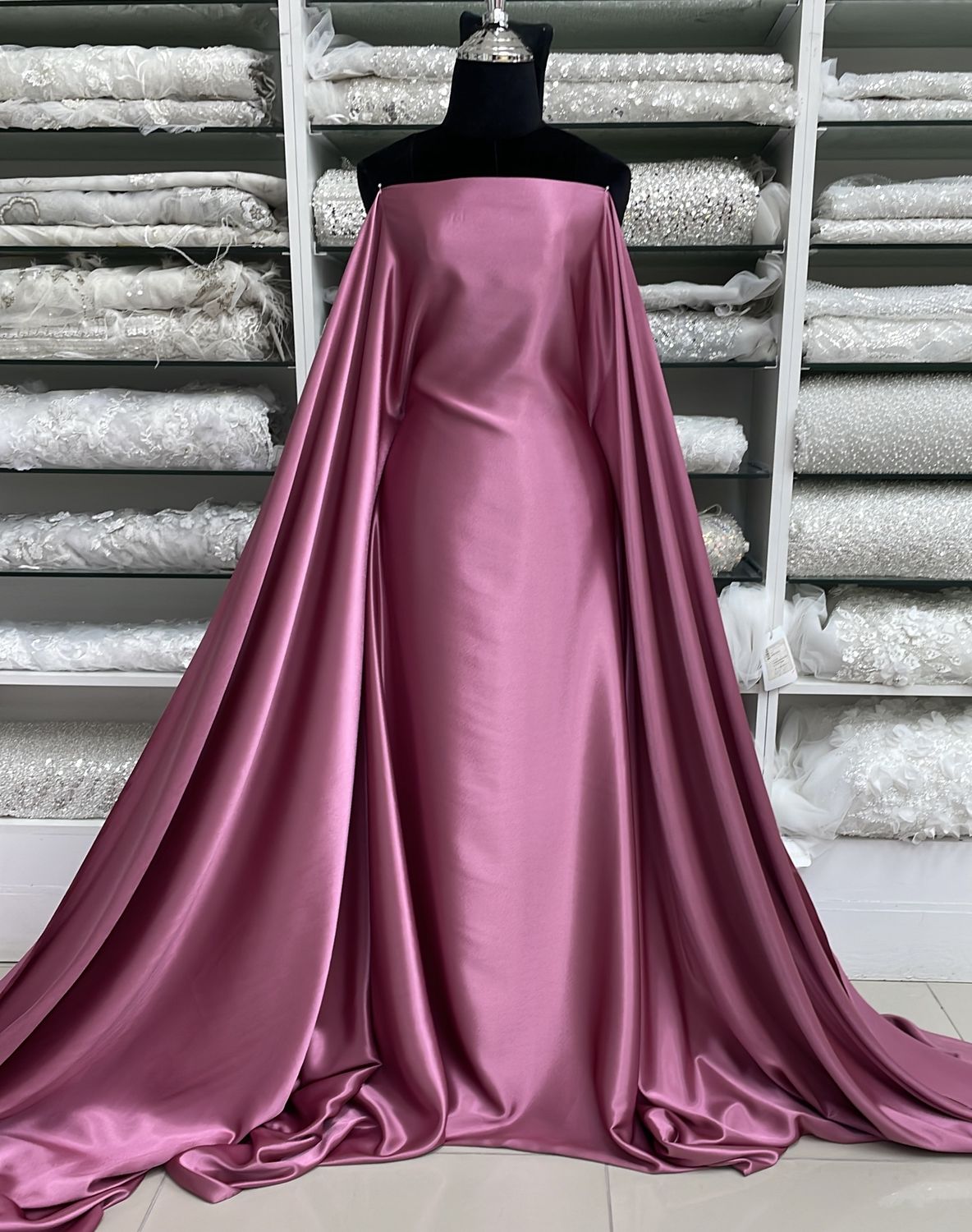 [ 23678 ] Satin Zara NonStr-150-Heather Rose-HR per Meter