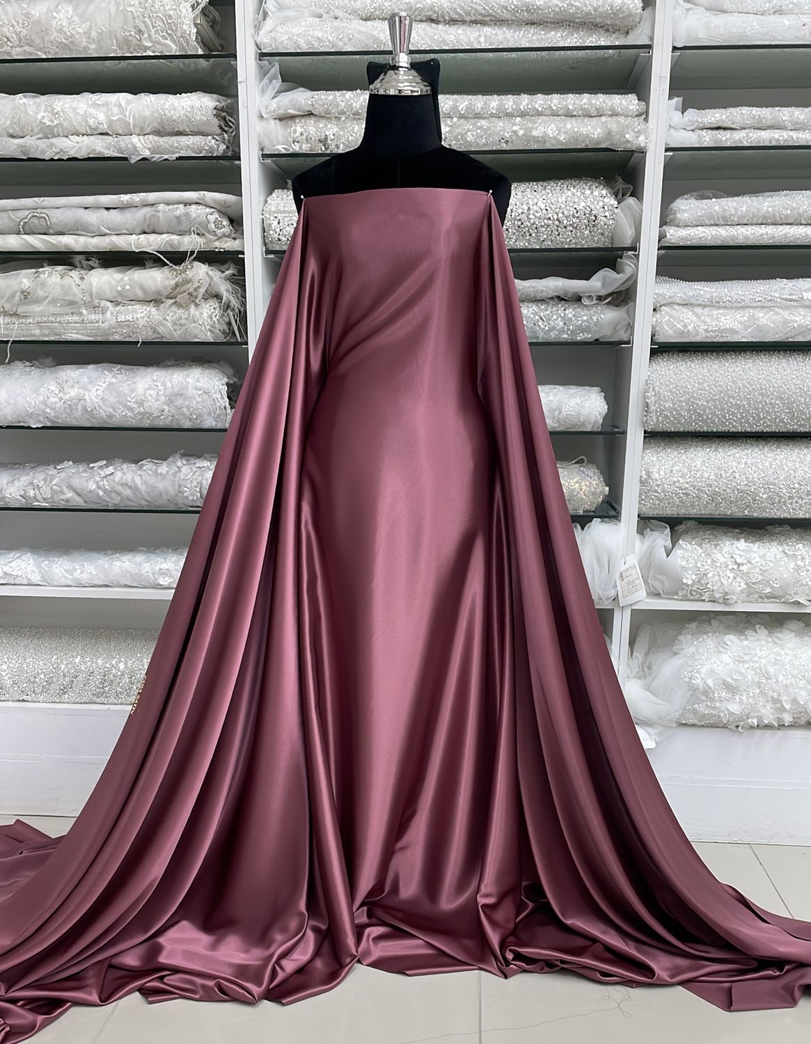 [ 23811 ] Satin Zara NonStr-150-RoseWood-RW per Meter