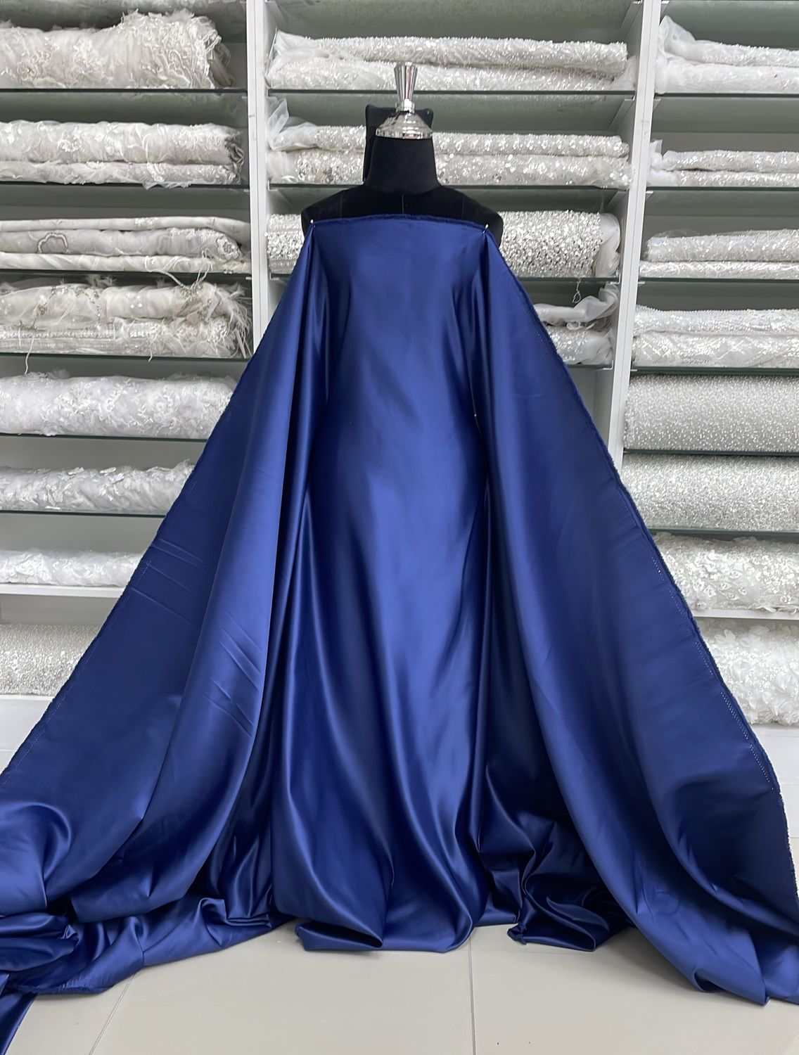 [ 24309 ] Duchess Satin LightW - Navy - 50 per Meter