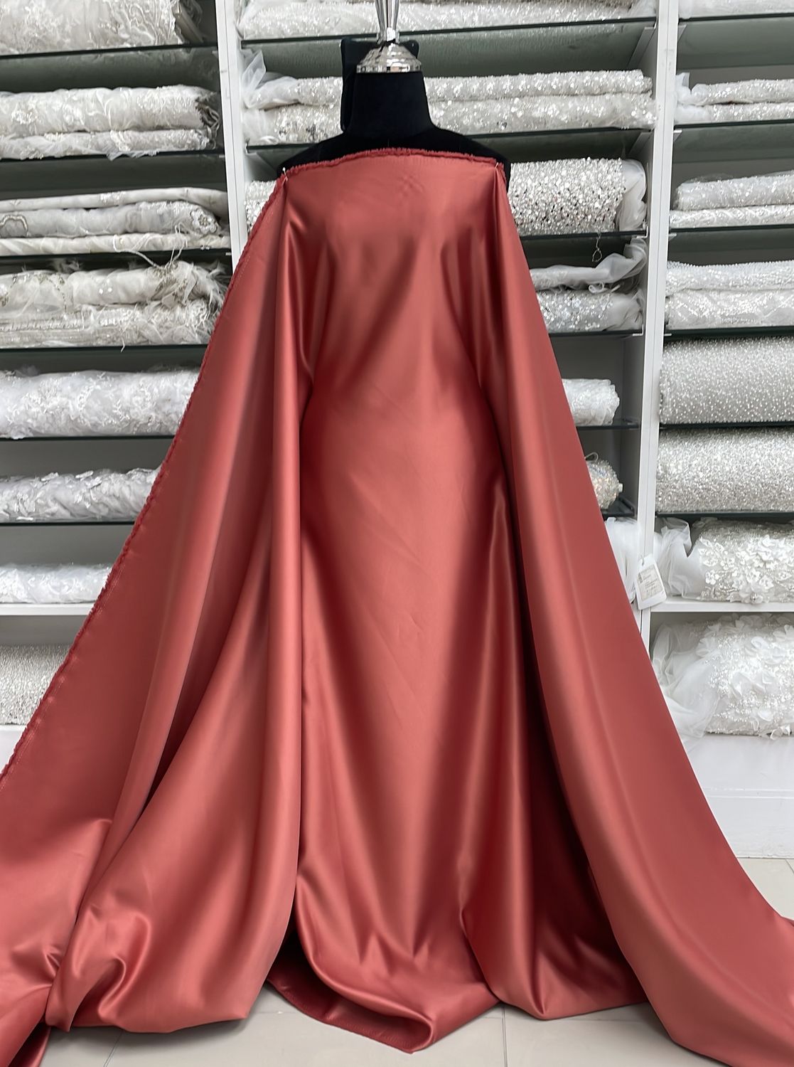 [ 23248 ] Dutchess Satin Plain Dyed-180gr-150-BRICK DUST per Meter