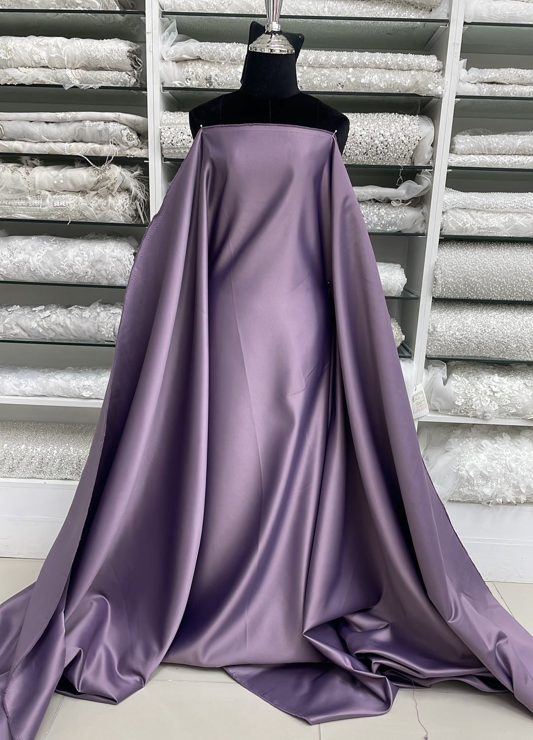 [ 23250 ] Dutchess Satin Plain Dyed-180gr-150-PURPLE SAGE per Meter