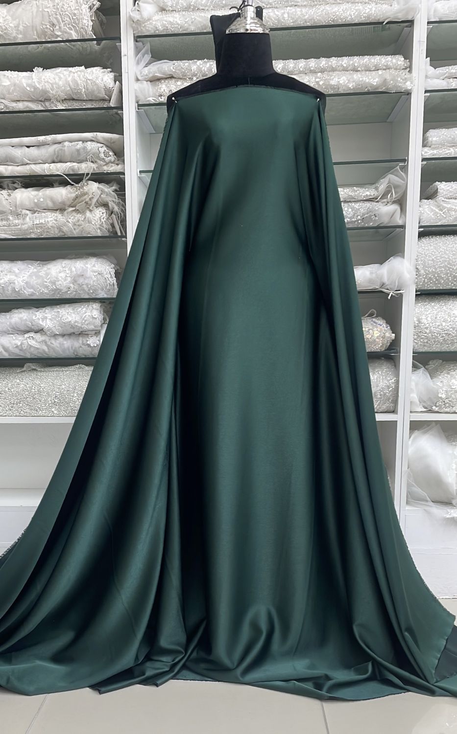 Crepe [ 17809 ] Crepe Crispy Plain Dyed/150cm/5g/HUNTERS GREEN Col 55 - per Meter
