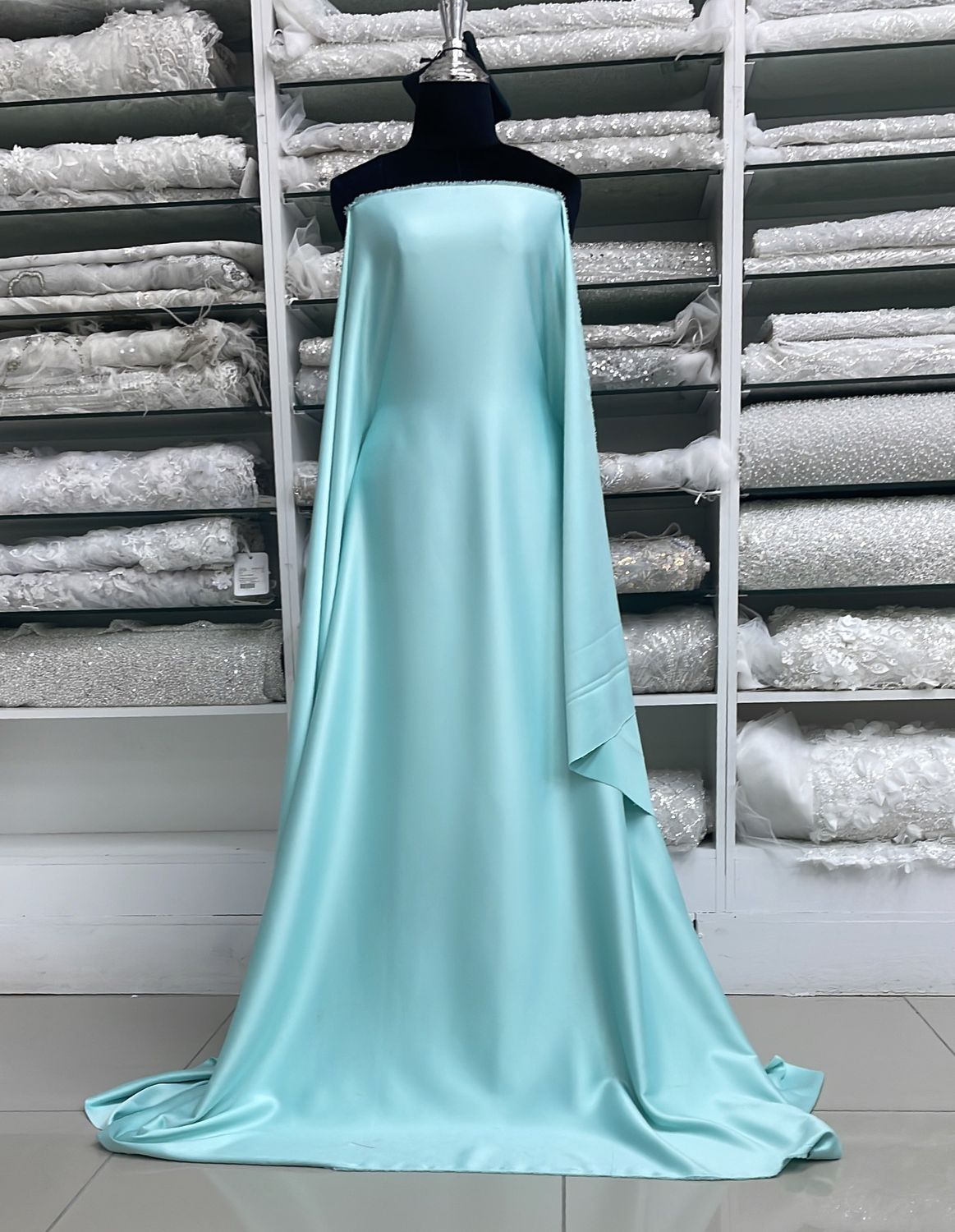 [ 25206 ] MILANO Satin Stretch-Lux-150cm-114-CASCADE GREEN per Meter