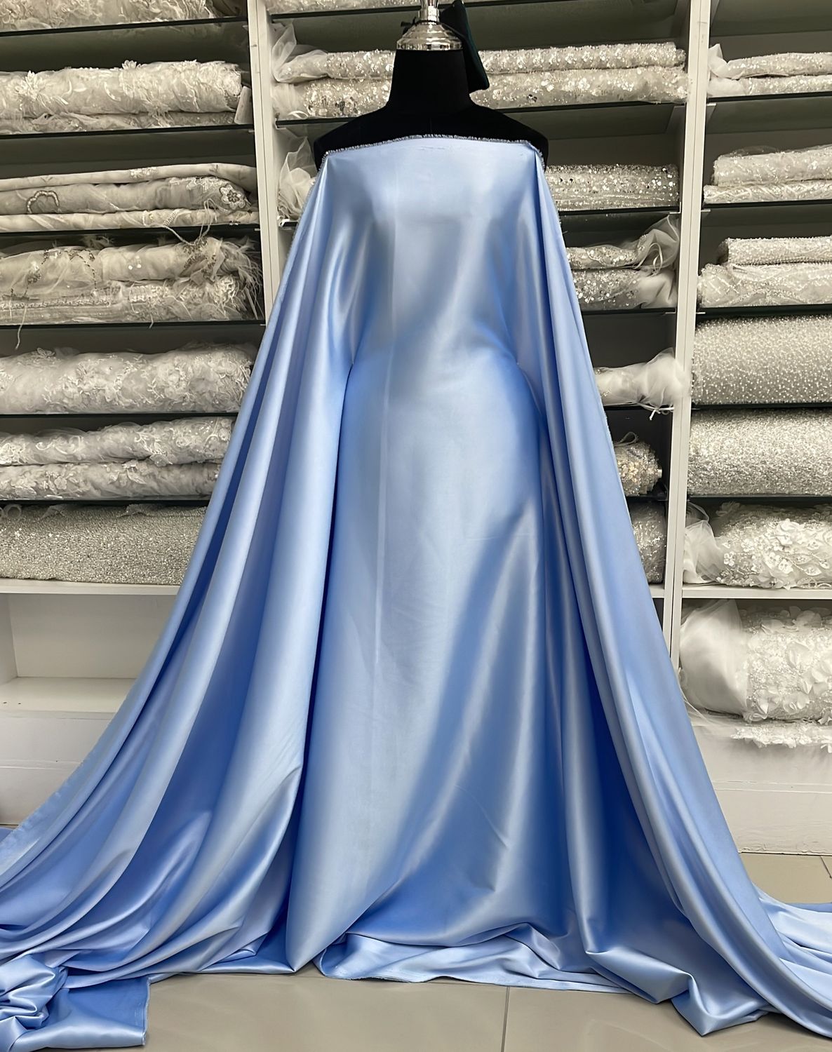 Satin Milano-per m-150-F13-Sky Blue