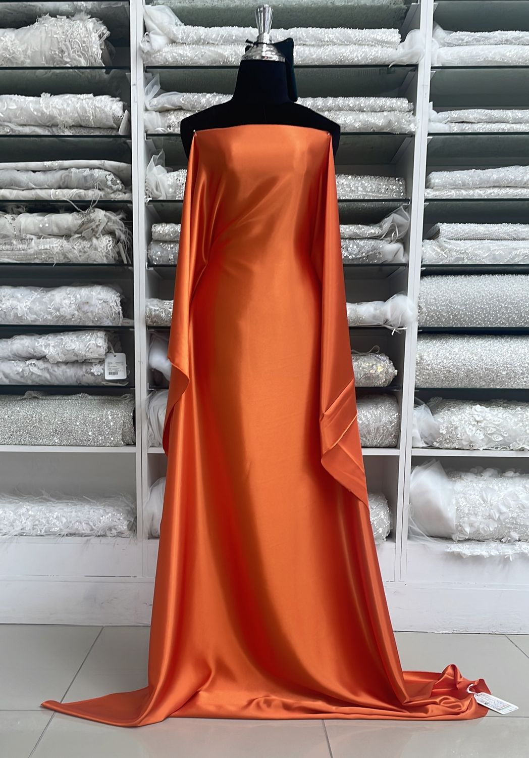 [ 23453 ] Satin Non Stretch ZARA -145-ORANGE-71 per Meter