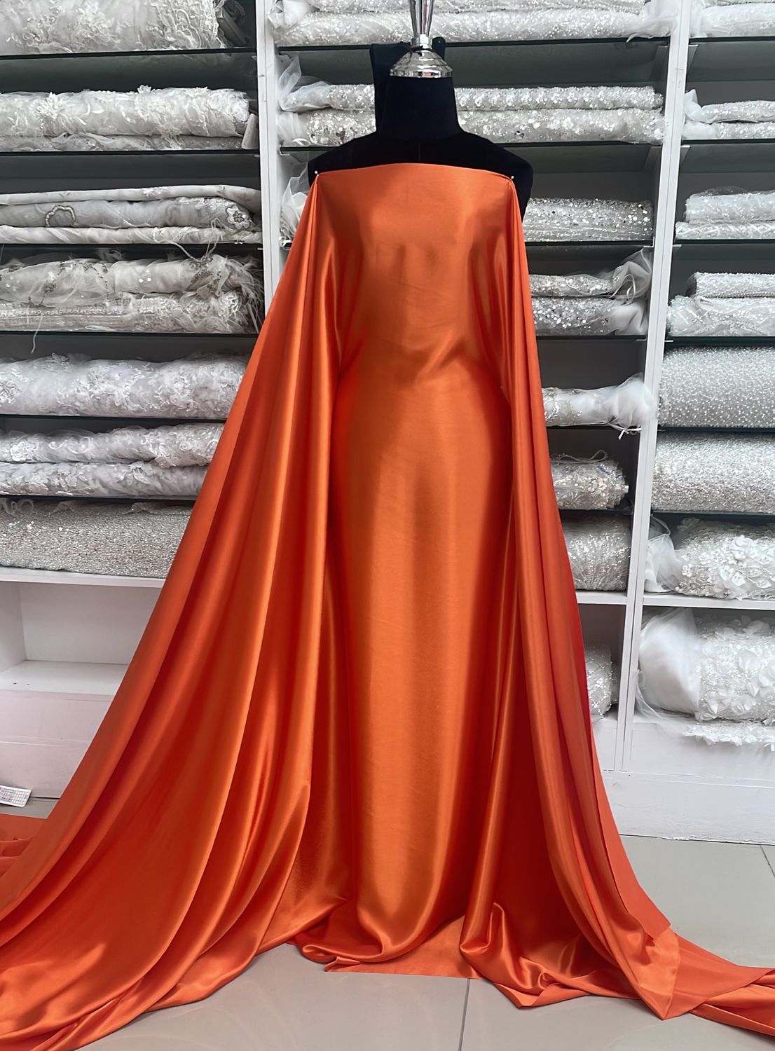 [ 23680 ] Satin Zara NonStr-150-Orange-O per Meter