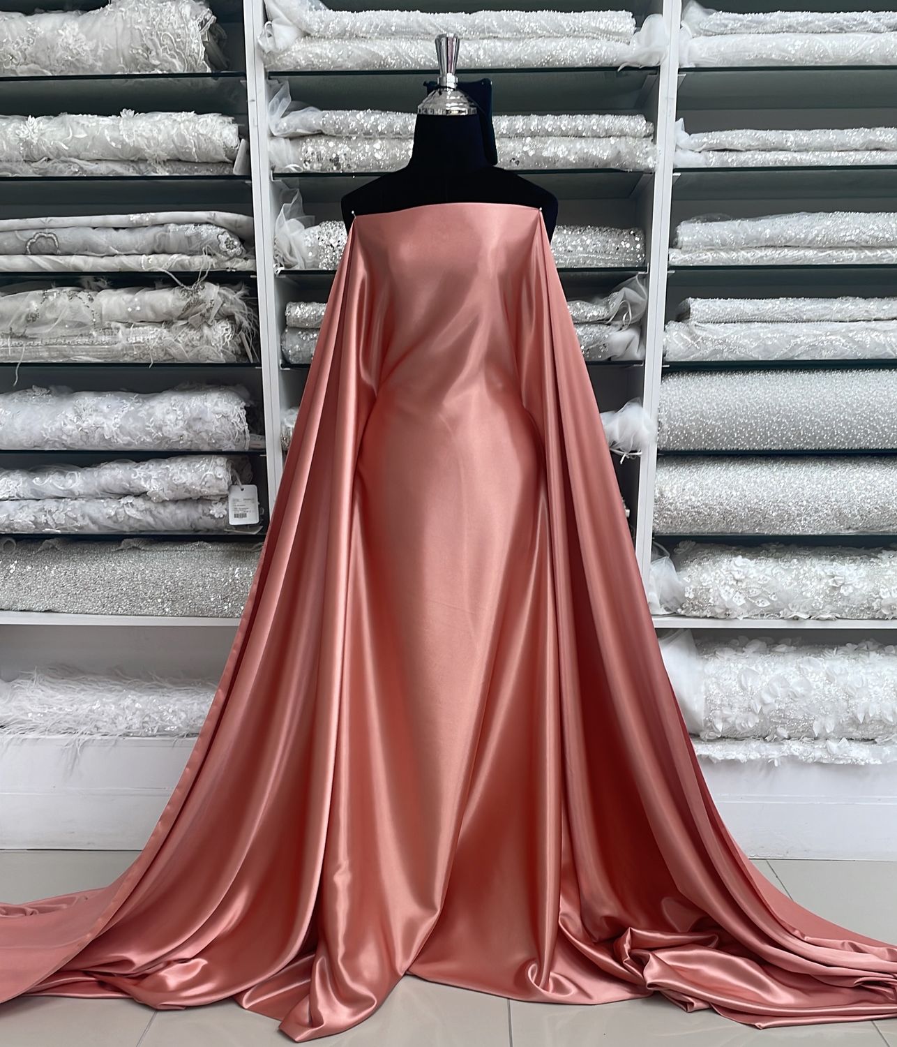 [ 23673 ] Satin Zara NonStr-150-Burnt Coral-BC per Meter