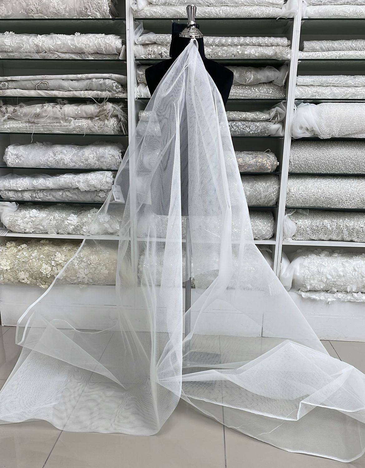[ 25232 ] TULLE HORSE HAIR-180cm-01-IVORY per Meter