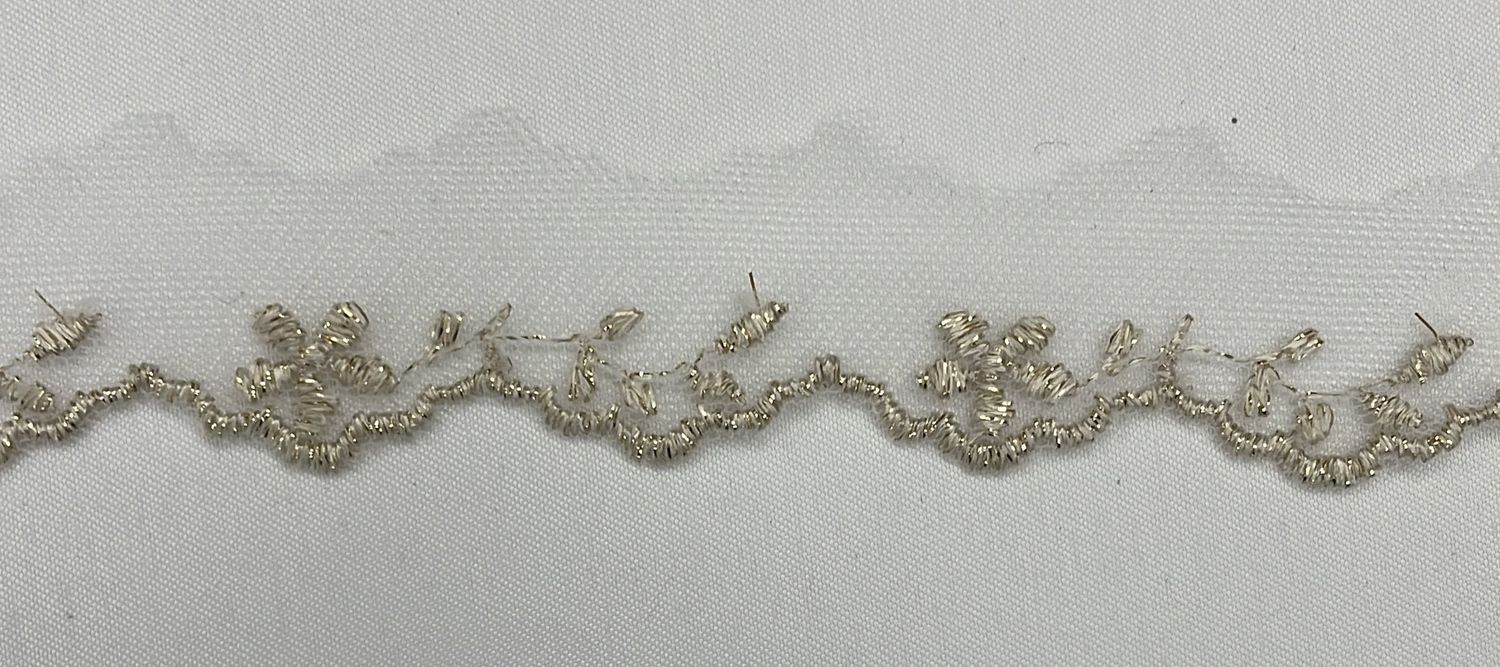 [ TTE-MA-34443-G ] Trim Tulle Emb Metallic - 2.5MM - Gold per Meter