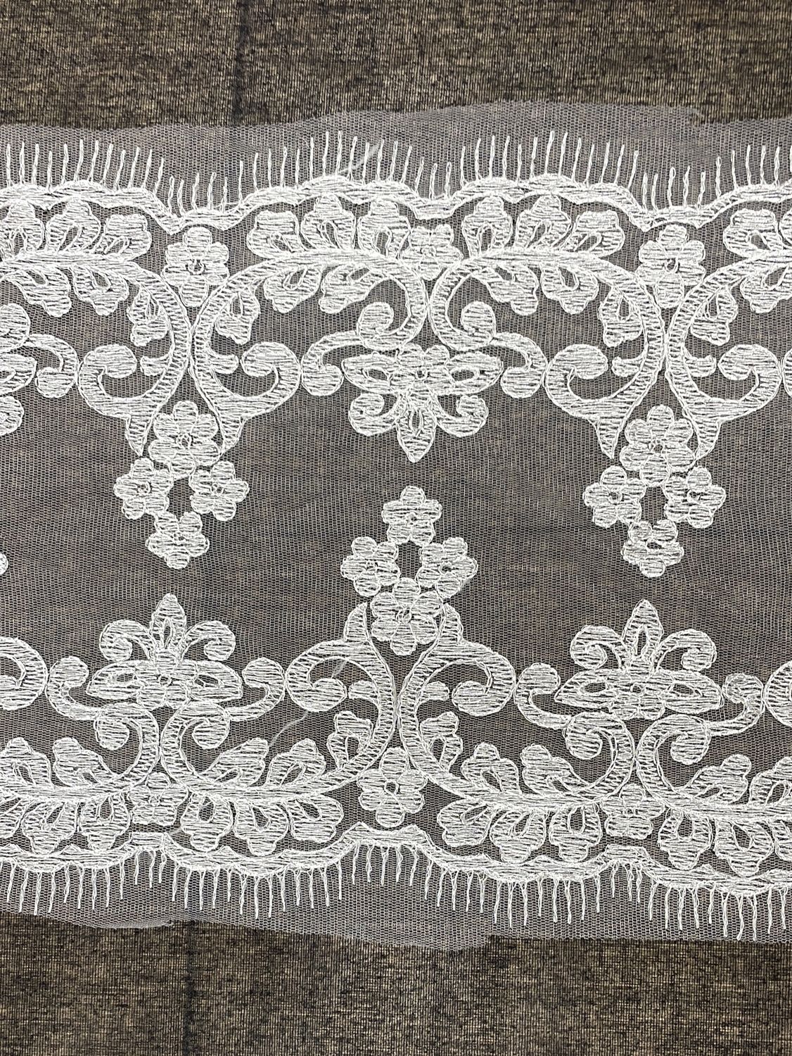[ LAMB-RA-655-2 ] LaceMetalicBorder25cm-SILVER per Meter