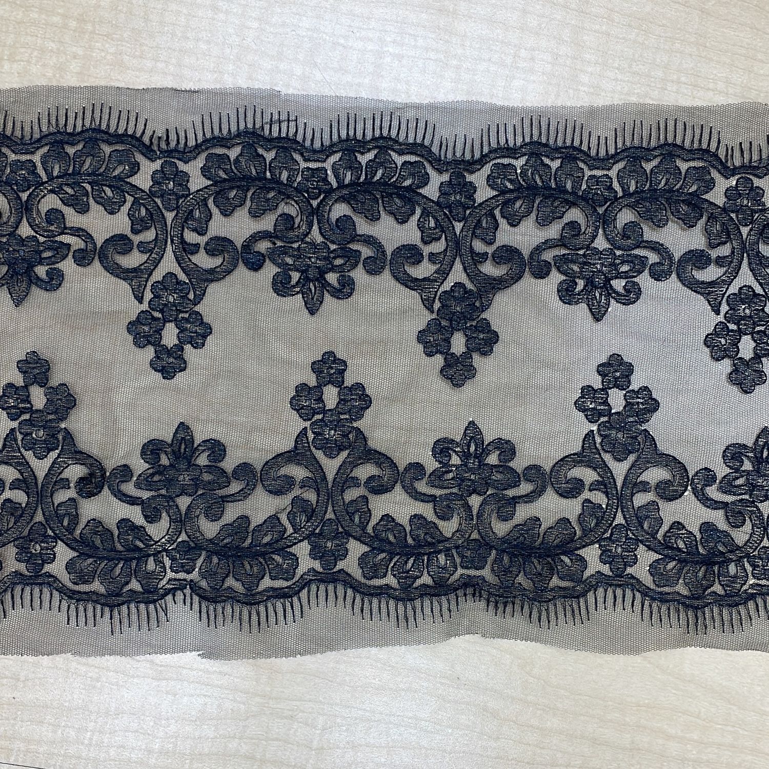 [ LAB-RA-655-4 ] LaceBorder 25cm-BLACK per Meter