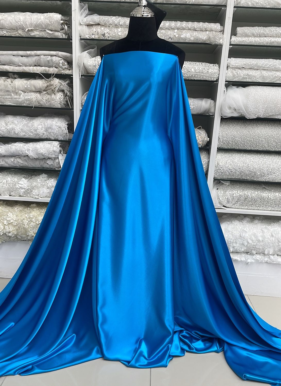 [ 19759 ] Satin Non Stretch Plain Dyed/150/5g/PEACOCK per Meter